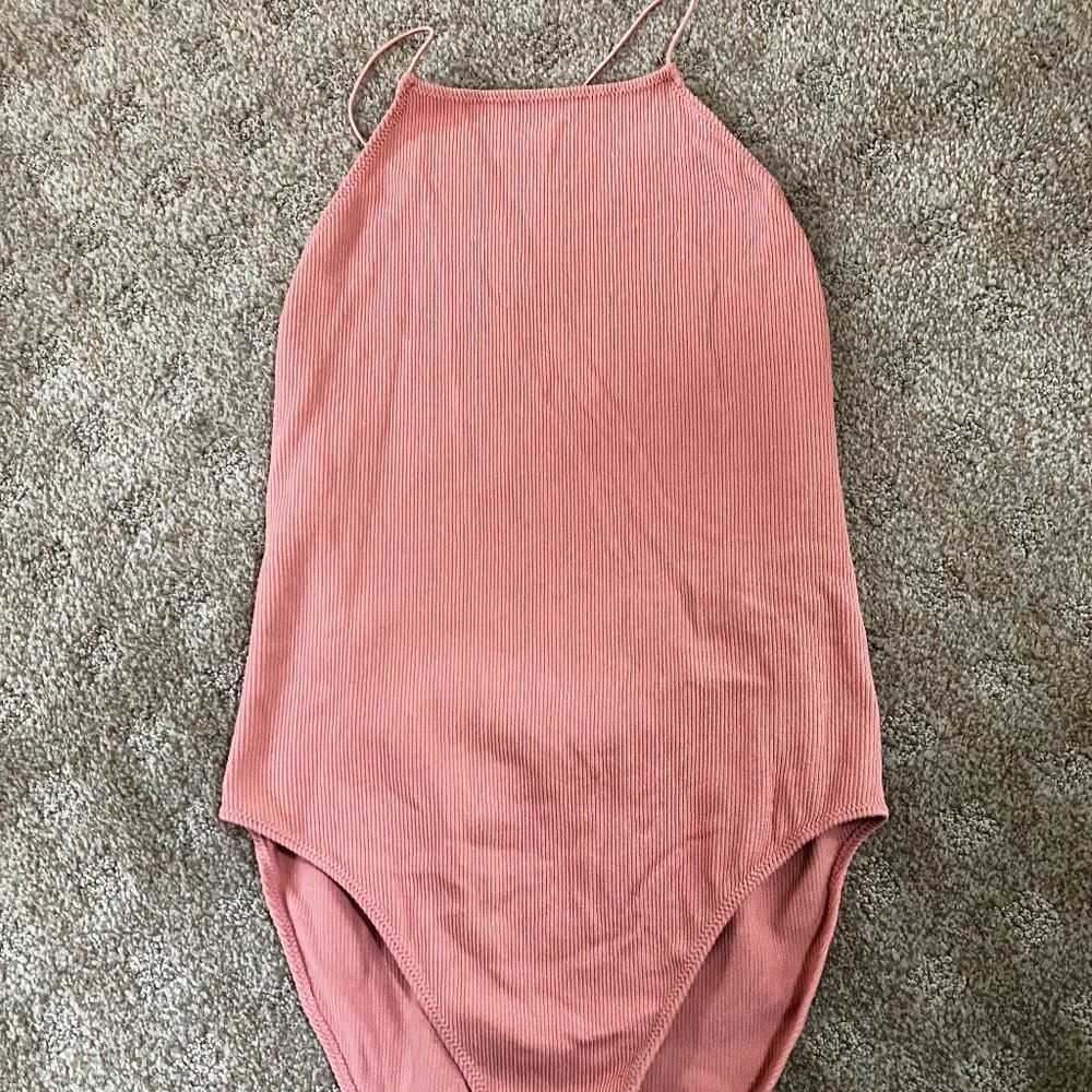 Light Pink Ribbed Bodysuit